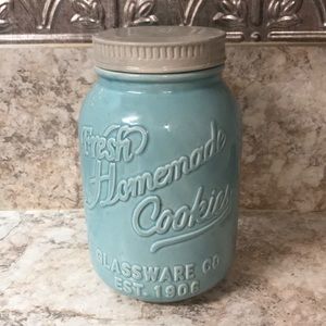 Blue Mason Jar Cookie Jar